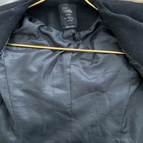 Zara Wool Blend Faux Leather Moto Biker Jacket - Picture 10 of 11